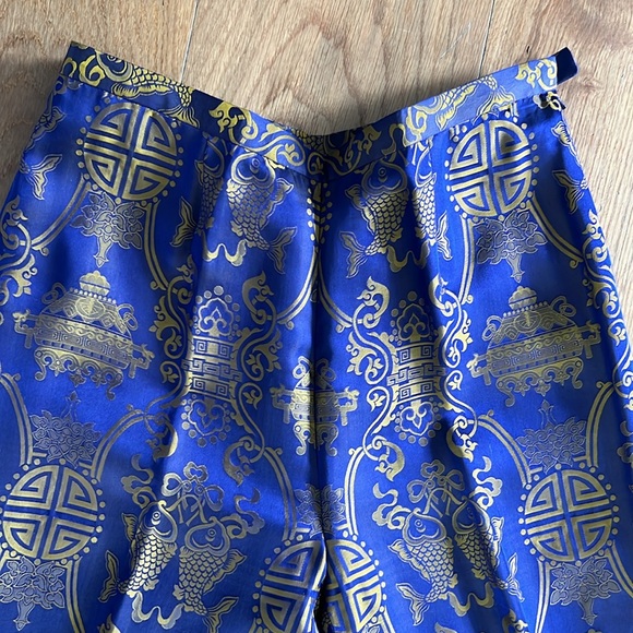 Shanghai Tang 100% Silk High Waisted Trousers - Picture 3 of 4